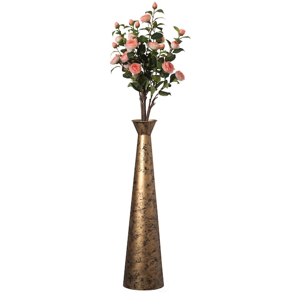 Uniquewise Brushed Paint Unique Straight Design Metal Floor Vase for Entryway, Living or Dining Room, Large QI004445.L - main